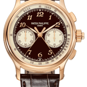 Patek Philippe Grand Complications Split-Seconds Chronograph 41mm Grand Feu Brown and Beige Enamel Dial Rose Gold Dark Chestnut Alligator Strap