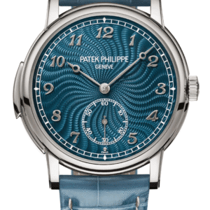 Patek Philippe Grand Complications Minute Repeater 40mm Grand Feu Blue Transparent Enamel Dial White Gold Peacock Blue Alligator Strap
