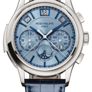 Patek Philippe Grand Complications Minute Repeater Chronograph Perpetual Calendar 42mm Sunburst Ice Blue Dial White Gold Navy Blue Alligator Strap