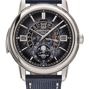 Patek Philippe Grand Complications Minute Repeater Tourbillon Perpetual Calendar 40mm Blue Black Gradient Dial Platinum Navy Blue Calfskin Strap